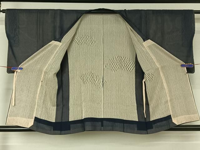 平和屋着物▽道行コート スリーシーズン 春夏秋 塵除け 立涌文 正絹 jh