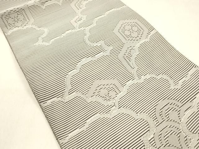 平和屋着物＊夏物 絽綴れ 八寸名古屋帯 亀甲花文 正絹 cm