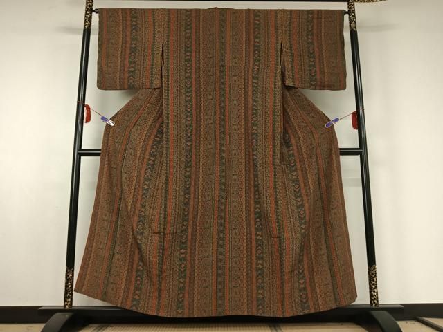 平和屋着物▽上質な小紋 単衣 花間道 正絹 jh