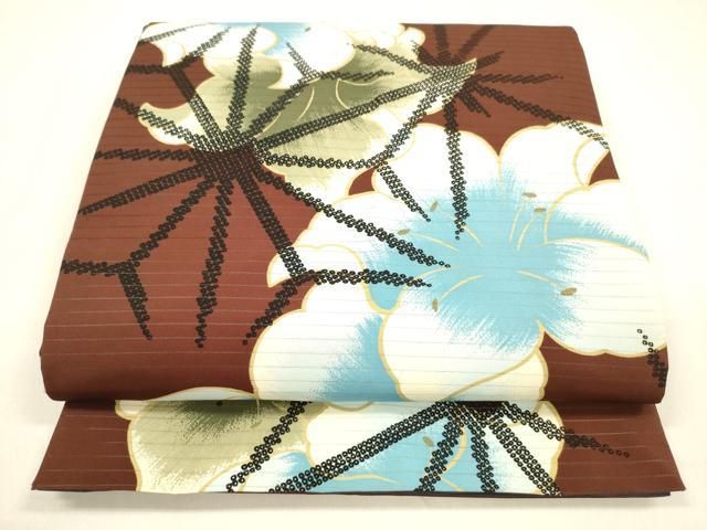 平和屋着物＊夏物 全通柄 京袋帯 鹿の子舞花文 金彩 cm