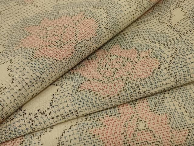 平和屋着物＊夏物 紗紬 草花文 正絹 jd