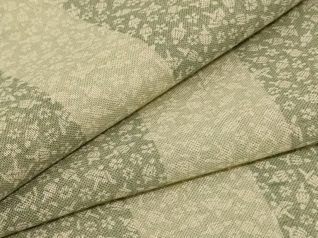 平和屋着物＊夏物 小紋 紗 宝尽くし文 反端付き 正絹 jd