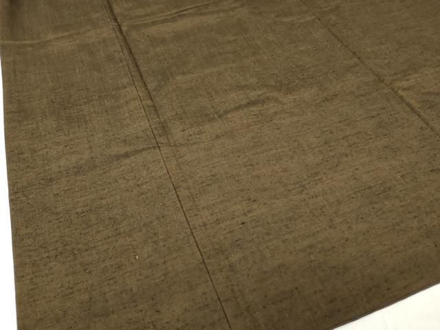  平和屋着物●男性 紬 アンサンブル 赤墨色 正絹 az 着物セット 着物 浴衣