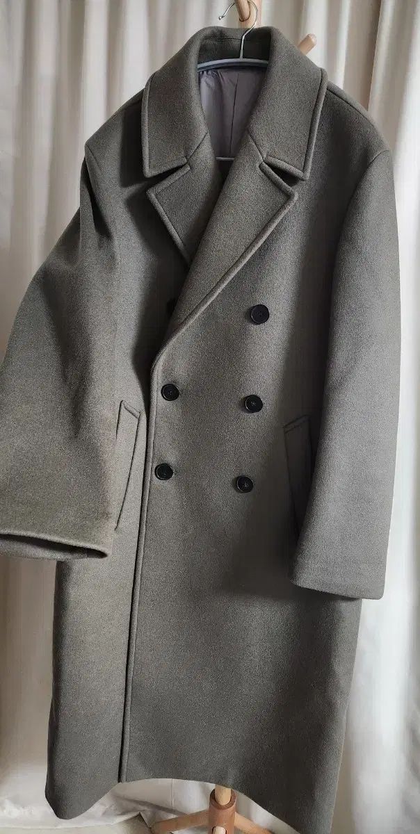 オーバーサイズ ダブル コート 46 チャコール MAMAGARI