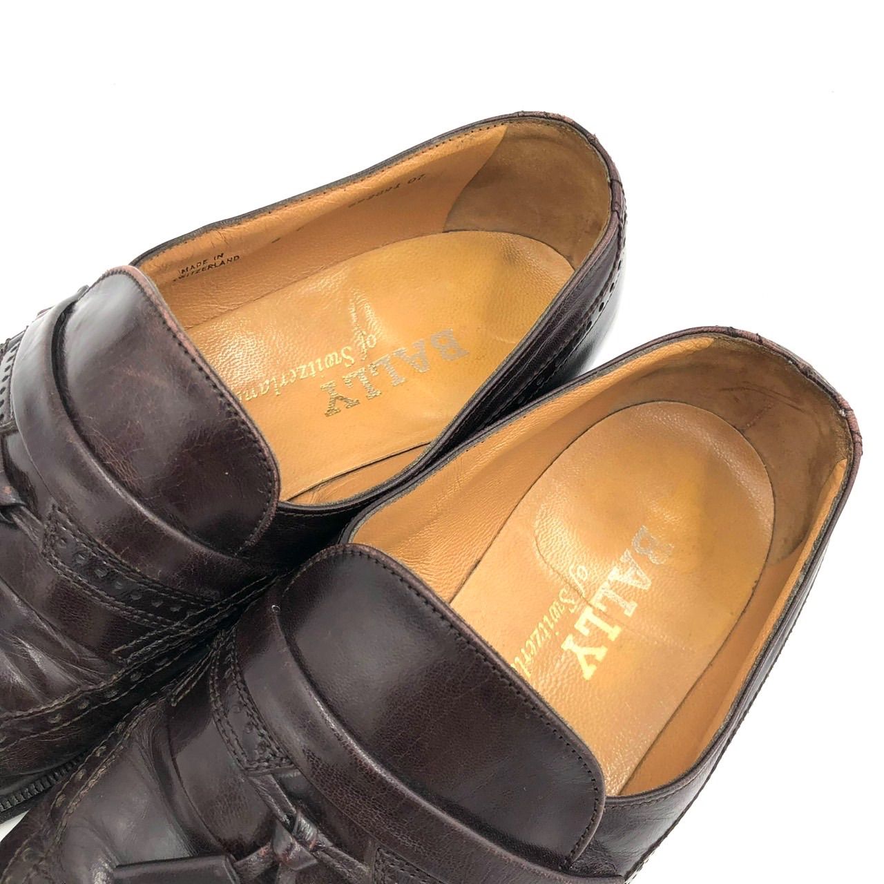 BALLY バリー タッセルローファー 25cm 茶 ダークブラウン 6E スイス製 