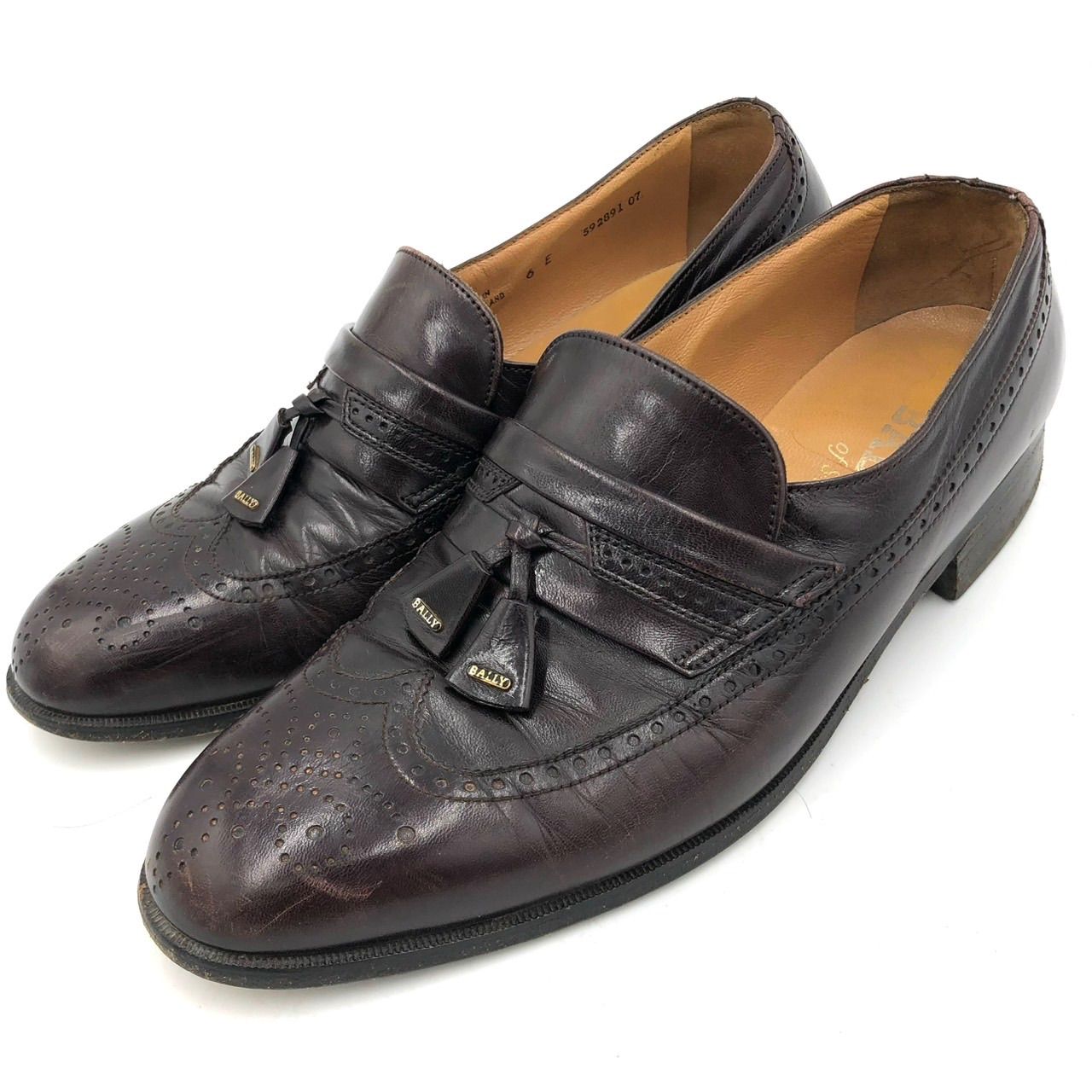 BALLY バリー タッセルローファー 25cm 茶 ダークブラウン 6E スイス製