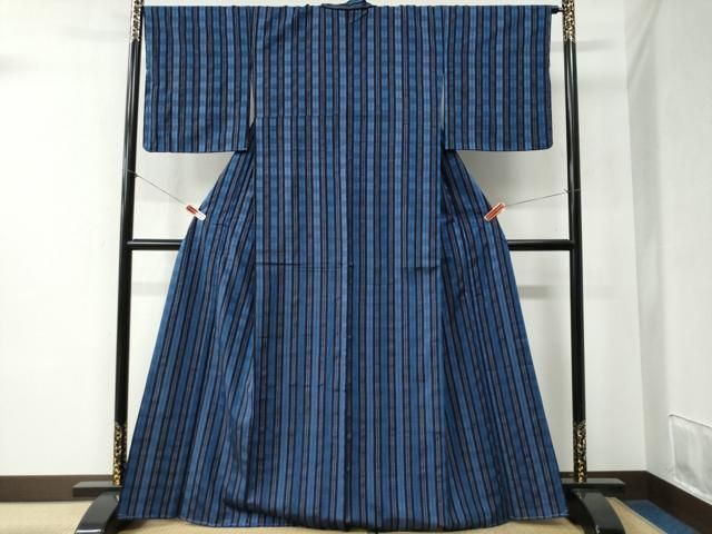 平和屋着物●上質な紬 間道 正絹 ♥ yc