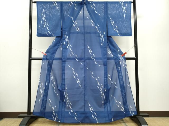 平和屋着物＊夏物 小紋 絽 草花文 洗える着物 ze