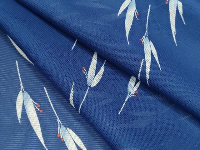 平和屋着物＊夏物 小紋 絽 草花文 洗える着物 ze