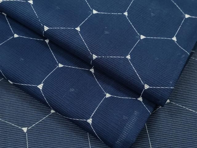 平和屋着物＊夏物 小紋 絽 亀甲文 洗える着物 ze