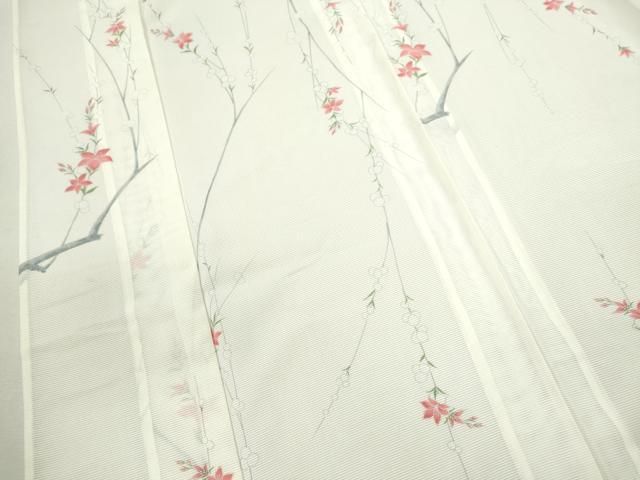  平和屋着物＊夏物 小紋 絽 枝花文 洗える着物 ♥ ze 小紋 着物