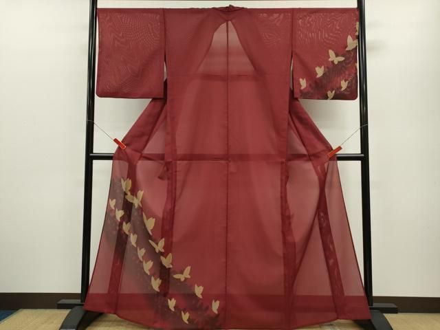 平和屋着物＊夏物　訪問着　絽　舞蝶文　たたき染め　洗える着物　CABB2359ze 平和屋着物＊夏物 訪問着 絽 舞蝶文 たたき染め 洗える着物 CABB2359ze