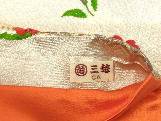 平和屋着物∵子供 全通柄袋帯 唐織 花丸文 三越扱い 逸品 AABE2167ja 平和屋着物∵子供 全通柄袋帯 唐織 花丸文 三越扱い 逸品 AABE2167ja