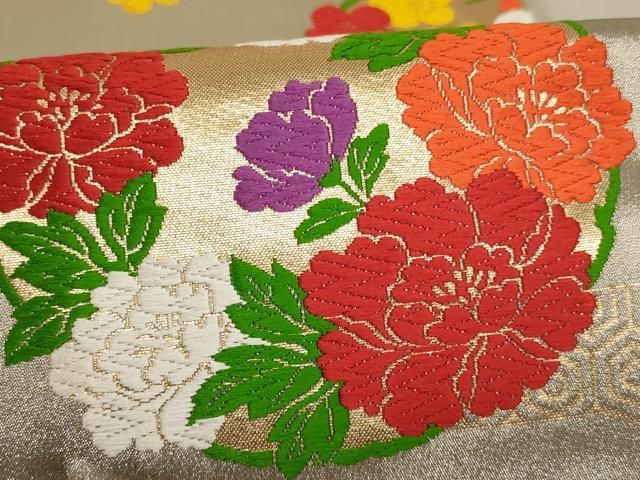 平和屋着物∵子供 全通柄袋帯 唐織 花丸文 三越扱い 逸品 AABE2167ja 平和屋着物∵子供 全通柄袋帯 唐織 花丸文 三越扱い 逸品 AABE2167ja