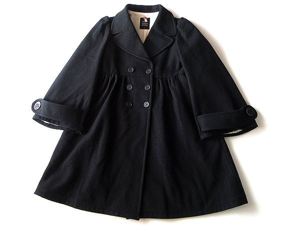 LIMI feu ウールサージ フーディーコート 黒S リミフゥ LIMI feu / リミフゥ ヨウジヤマモト ロングフーディカーディガン