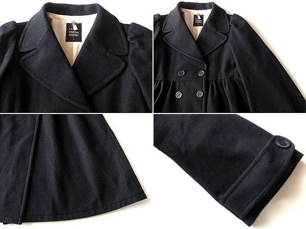 LIMI feu ウールサージ フーディーコート 黒S リミフゥ LIMI feu / リミフゥ ヨウジヤマモト ロングフーディカーディガン