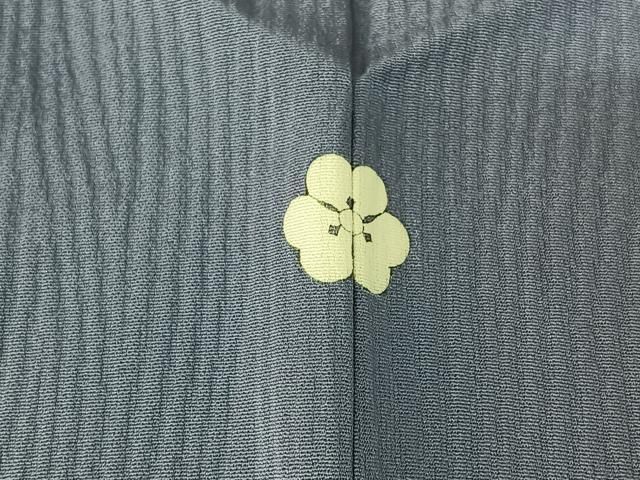  平和屋着物▽上質な色無地 単衣 立涌地紋 青藤色 正絹 jh 色無地 着物