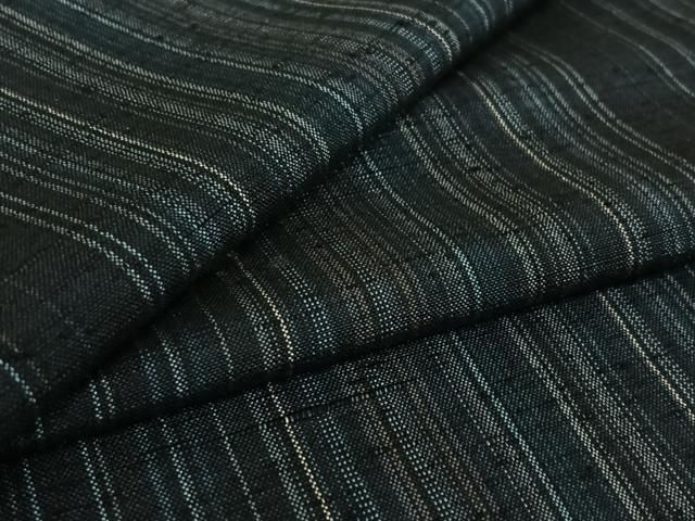 平和屋着物▽上質な紬 単衣 縞 ロング丈 正絹 jh