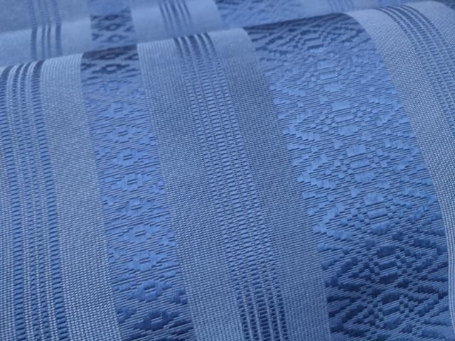 平和屋着物＊夏物 本場筑前博多織 八寸名古屋帯 紗献上 紺色 正絹 逸品