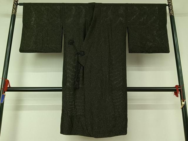 平和屋着物▽道中着 スリーシーズン 春夏秋 塵除け 霞文 金通し地 ロング丈 正絹 jh