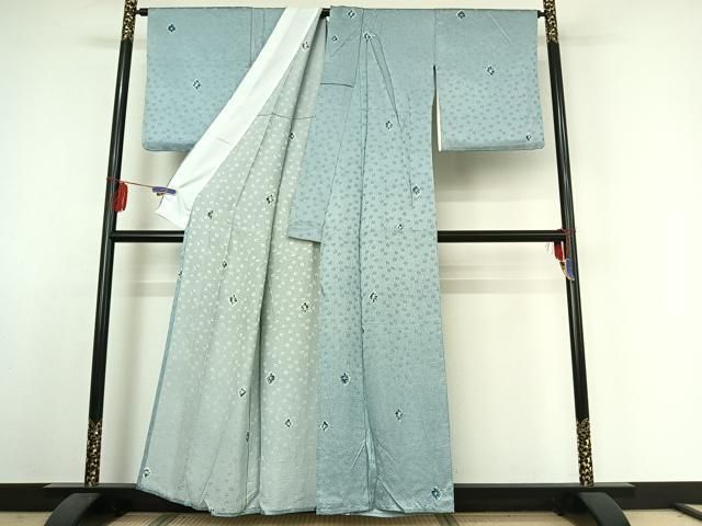  平和屋着物▽上質な小紋 単衣 舞花文 正絹 jh 小紋 着物