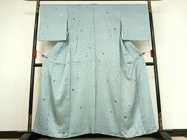 平和屋着物▽上質な小紋 単衣 舞花文 正絹 jh