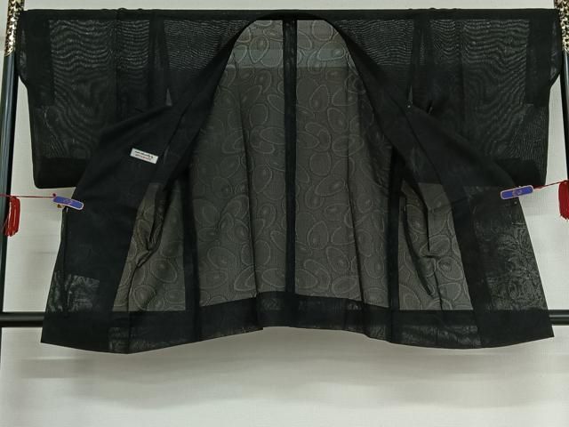 平和屋着物▽道行コート スリーシーズン 春夏秋 塵除け 暗黒色 三越扱い 正絹 jh