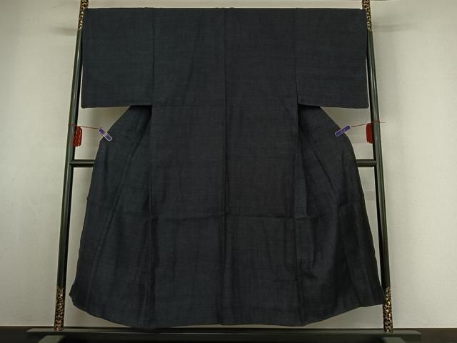 平和屋着物▽本場結城紬 重要無形文化財 男性 単衣 杢 霞文 正絹 jh