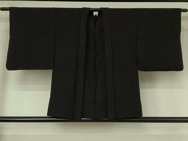 平和屋着物▽羽織 スリーシーズン 春夏秋 塵除け よろけ縞 暗黒色 正絹 jh