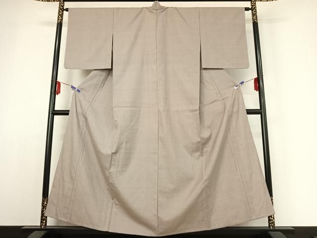 平和屋着物▽上質な紬 単衣 素色 正絹 jh