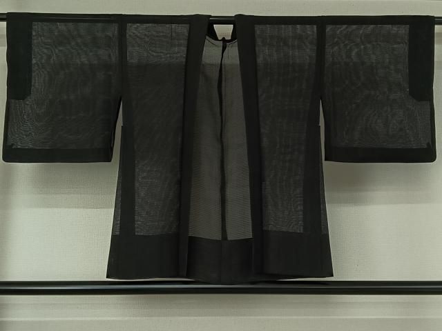 平和屋着物▽羽織 スリーシーズン 春夏秋 塵除け 暗黒色 正絹 jh