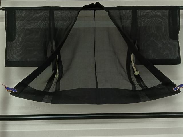 平和屋着物▽羽織 スリーシーズン 春夏秋 塵除け 暗黒色 正絹 jh