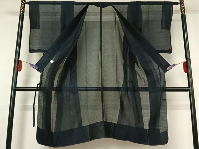 平和屋着物▽道中着 スリーシーズン 春夏秋 塵除け 横段文 ロング丈 jh