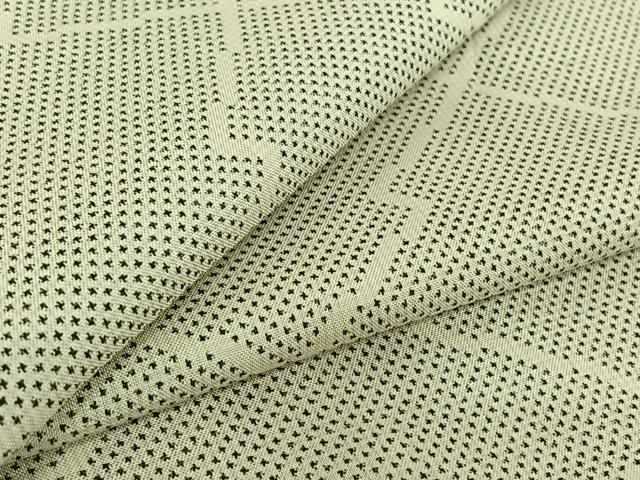 平和屋着物▽本場大島紬 白大島 単衣 松皮菱文 大丸扱い 正絹 jh