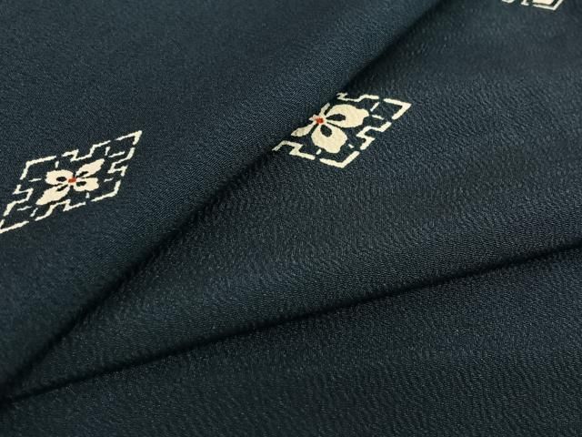 平和屋着物▽上質な小紋 単衣 花菱文 正絹 jh