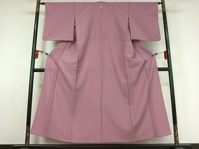 平和屋着物▽色無地 単衣 桃花色 洗える着物 jh