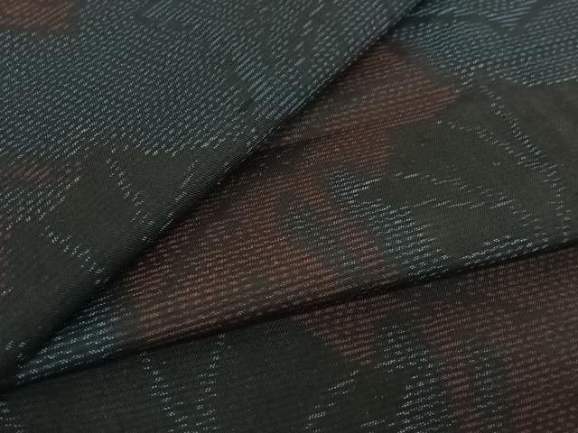 平和屋着物▽本場大島紬 単衣 草葉文 正絹 jh