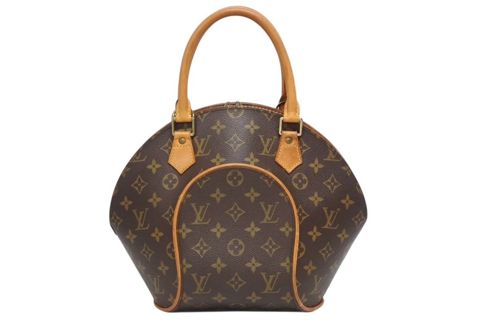 LOUIS VUITTON ルイヴィトン エリプスPM ハンドバッグ モノグラム M 51127 PVC ヌメ革 ブラウン ゴールド金具 4 b 011042