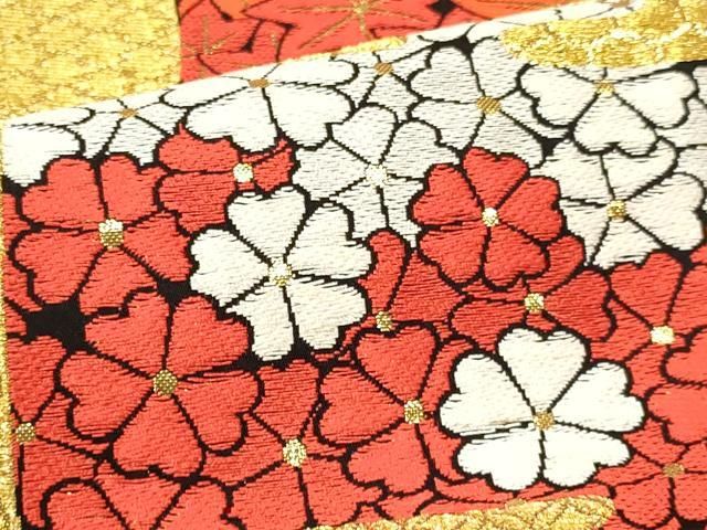 平和屋着物∵子供　女の子　全通柄袋帯　エ霞楓菊松文　金銀糸　逸品　DAAY3511ma