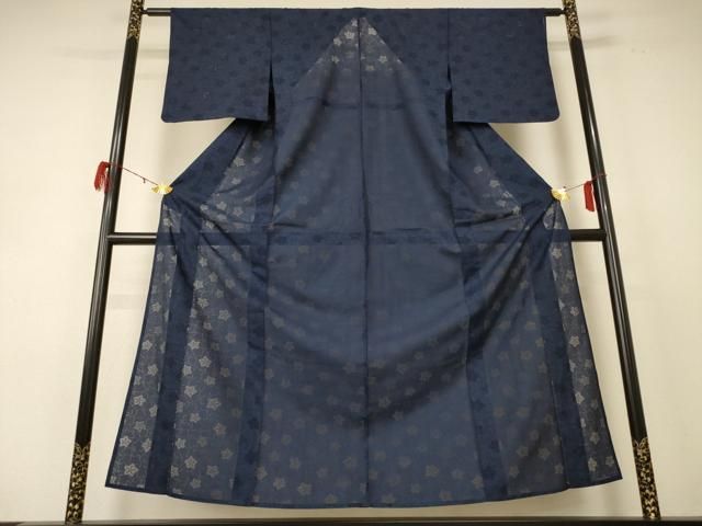 平和屋着物＊夏物 色無地 舞葉紋紗 正絹 jd