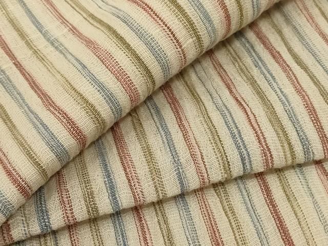 平和屋着物＊夏物 小紋 紗 縮織り 縞 正絹 jd