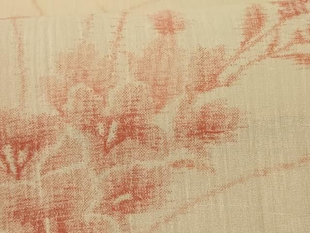  平和屋着物＊夏物 小紋 紗 草花文 正絹 jd 小紋 着物