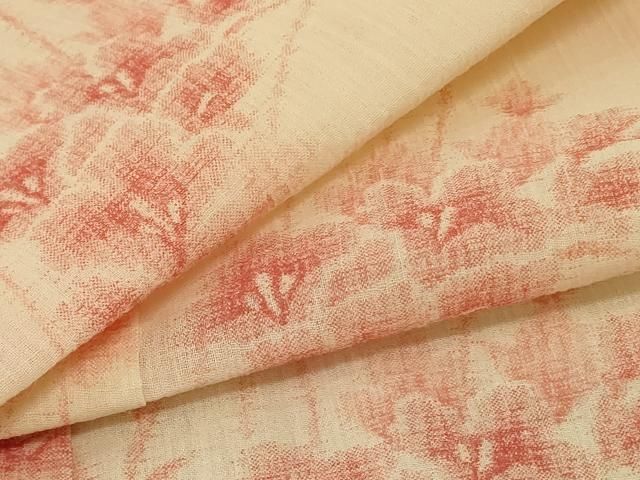 平和屋着物＊夏物 小紋 紗 草花文 正絹 jd