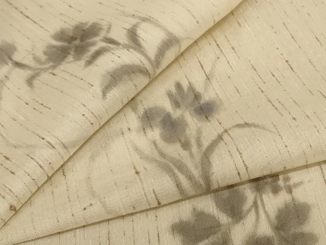 平和屋着物＊夏物 小紋 ぜんまい紬 草花丸文 木村芳次作 大丸扱い 反端付き 正絹 jd