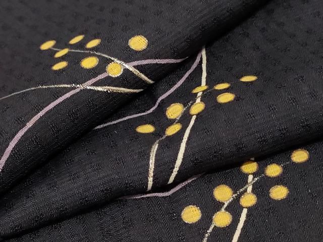 平和屋着物＊夏物 小紋 紗 枝葉文 やまと誂製 ロング丈 洗える着物 jd