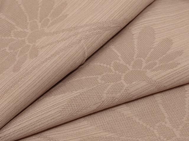 平和屋着物＊夏物 色無地 絽 花唐草 白茶色 正絹 jd