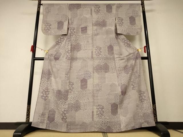 平和屋着物＊夏物 江戸小紋 絽 寄せ小紋柄 正絹 逸品 AABE2717jd