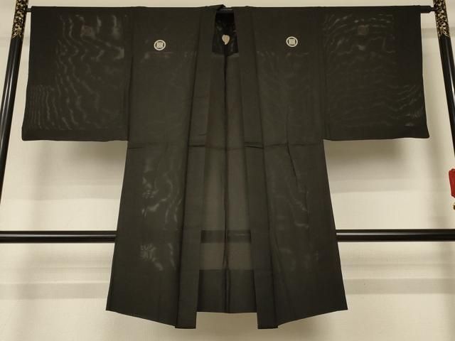 平和屋着物＊夏物 男性 黒紋付 羽織 正絹 逸品 AABE4287jd - メルカリ