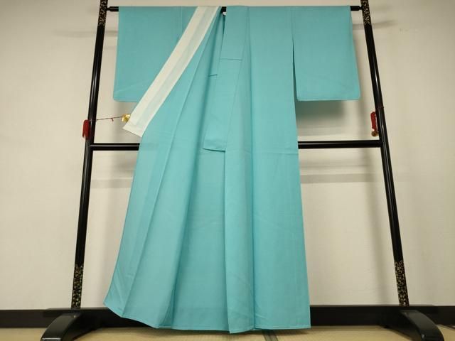 平和屋着物＊夏物 色無地 絽 青竹色 正絹 jd