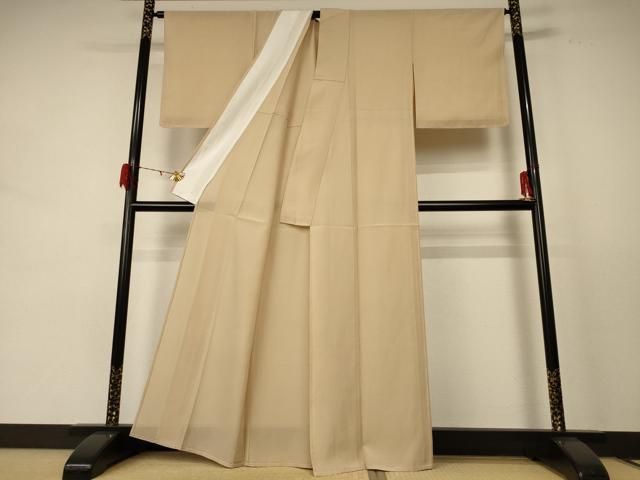 平和屋着物＊夏物 色無地 絽 香色 正絹 ♥ jd